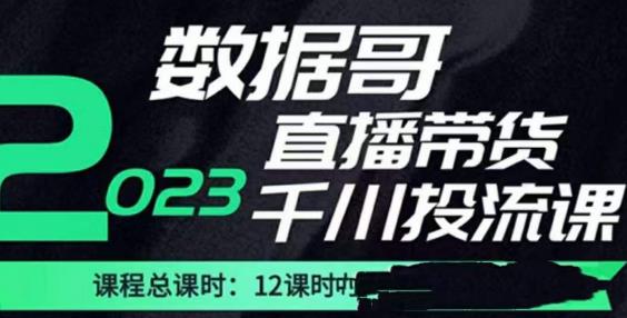 數據哥2023直播電商巨量千川付費投流實
