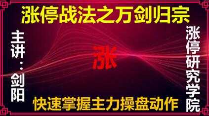 剑阳《万剑归宗涨停战法》炒股教程视频 - 中创网-中创网