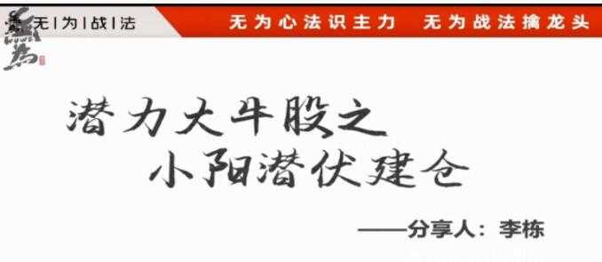 无为李栋《潜力大牛股之小阳潜伏建仓》股票讲座 - 中创网-中创网