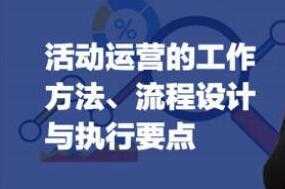 《活动运营的方法》流程与执行要点培训视频 - 中创网-中创网