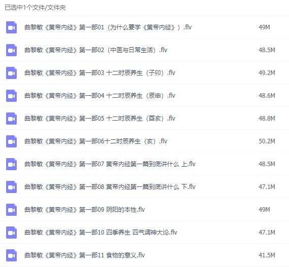 曲黎敏《黄帝内经》养生智慧第一 二部，讲座视频全集下载 - 中创网-中创网