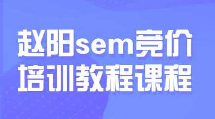 图片[1]-赵阳sem百度竞价排名优化教程，第30期培训课程视频 - 中创网-中创网