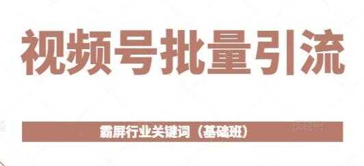图片[1]-《视频号批量引流》霸屏行业关键词玩法（基础班） - 中创网-中创网
