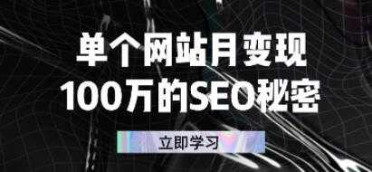 单个网站月变现《100万的SEO秘密》-中创网