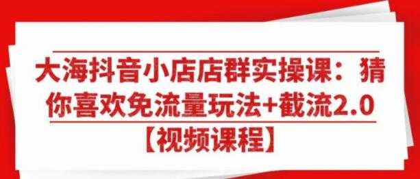 大海抖音小店店群实操培训视频：猜你喜欢免流量玩法+截流2.0 - 中创网-中创网