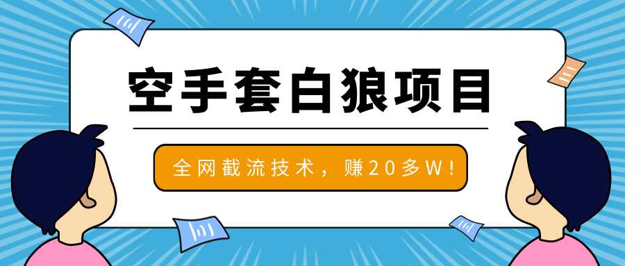 图片[1]-2020最新空手套白狼项目，全网批量截流技术，一个月实战成功赚20多W+ - 中创网-中创网