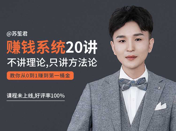 苏笙君的赚钱系统20课 教你从0到1赚到你的第一桶金（不讲理论，只讲方法论） - 中创网-中创网