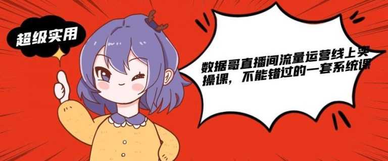 图片[1]-数据哥直播间流量运营线上实操课，不能错过的一套系统课 - 中创网-中创网
