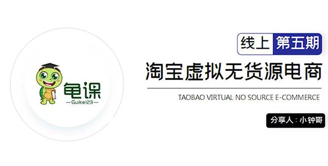 龟课·淘宝虚拟无货源电商5期，全程直播 现场实操，一步步教你轻松实现躺赚 - 中创网-中创网