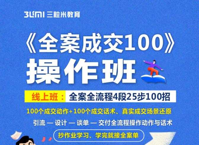 《全案成交100》全案全流程4段25步100招，操作班 - 中创网-中创网
