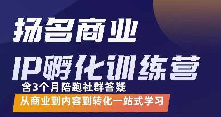 杨名商业IP孵化训练营，从商业到内容到转化一站式学 价值5980元 - 中创网-中创网