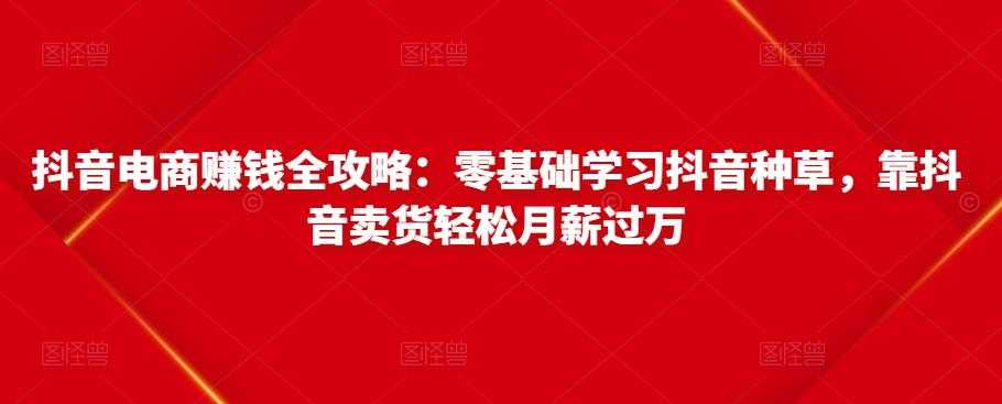 图片[1]-抖音电商赚钱全攻略：零基础学习抖音种草，靠抖音卖货轻松月薪过万 - 中创网-中创网