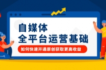 自媒体全平台运营基础，如何快速开通原创获取更高收益 - 中创网-中创网