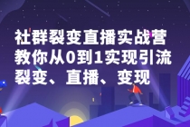 社群电商·社群裂变直播实战营，教你从0到1实现引流、裂变、直播、变现 - 中创网-中创网