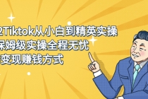 2022Tiktok从小白到精英实操，0-1保姆级实操全程无忧，多种变现赚钱方式 - 中创网-中创网