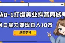 2022从0-1打爆美业抖音同城号，风口暴力变现日入10万 - 中创网-中创网