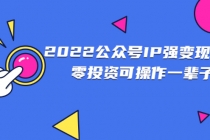 2022公众号IP强变现项目，零投资可操作一辈子 - 中创网-中创网