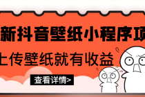 最新抖音壁纸小程序项目，上传壁纸就有收益【躺赚收益】 - 中创网-中创网