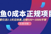 闲鱼0成本无货源正规项目，无需引流1-3天见效果，日入500-5000 - 中创网-中创网