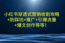 小红书穿透式营销收割攻略+防踩坑+推广+引爆流量+爆文创作等等！ - 中创网-中创网