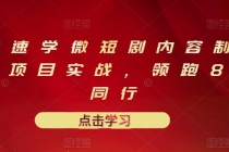 10堂速学微短剧内容制作标准与项目实战，领跑80%同行 - 中创网-中创网