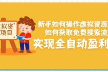 新手如何操作虚拟资源项目：如何获取免费搜索流量，实现全自动盈利！ - 中创网-中创网