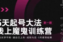 五天起号魔鬼训练营，告别光学不练，逼自己上车，成败与否，5天拿到结果 - 中创网-中创网