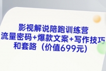 影视解说陪跑训练营，流量密码+爆款文案+写作技巧和套路 - 中创网-中创网