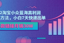 2022淘宝小众蓝海高利润选品方法，小白7天快速出单，单款链接月销30W - 中创网-中创网