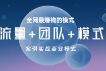 全网最赚钱的模式《流量+团队+模式》案例实战商业模式 - 中创网-中创网