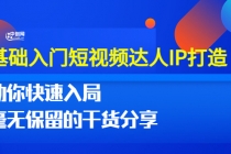 0基础入门短视频达人IP打造：助你快速入局 毫无保留的干货分享(10节视频课) - 中创网-中创网