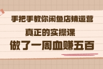 2022版《手把手教你闲鱼店铺运营》真正的实操课 做了一周血赚五百 (16节课) - 中创网-中创网