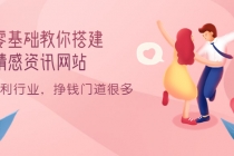 零基础教你搭建情感资讯网站：暴利行业，挣钱门道很多 - 中创网-中创网