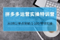 青云:拼多多运营实操特训营：从0到1/单点突破/1-100/带领实操 - 中创网-中创网