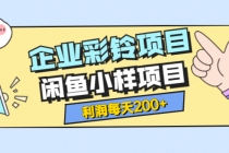 最新企业彩铃项目+闲鱼小样项目，利润每天200+轻轻松松，纯视频拆解玩法 - 中创网-中创网