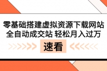 零基础搭建虚拟资源下载网站，全自动成交站 轻松月入过万（源码+安装教程) - 中创网-中创网