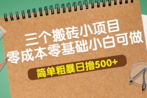三个搬砖小项目，零成本零基础小白简单粗暴轻松日撸500+ - 中创网-中创网