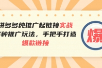 拼多多纯推广起链接实战：多种推广玩法，手把手打造爆款链接 - 中创网-中创网