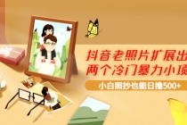 抖音老照片扩展出的两个冷门暴力小项目，小白照抄也能日撸500+ - 中创网-中创网