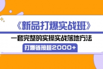 《新品打爆实战班》一套完整的实操实战落地方法，打爆链接超2000+（38节课) - 中创网-中创网