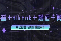 百万粉丝博主·抖音+tiktok+搬运+剪映，从起号寻找素材爆款制作！ - 中创网-中创网