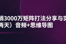 某线下培训：月销3000万矩阵打法分享与实操音频+思维导图 - 中创网-中创网