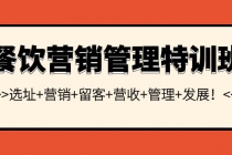 餐饮营销管理特训班：选址+营销+留客+营收+管理+发展！ - 中创网-中创网