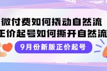 9月份新版正价起号，微付费如何撬动自然流，正价起号如何撕开自然流 - 中创网-中创网