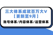 三大体系成就百万大V【更新至9月】，账号体系/内容体系/运营体系 (26节课) - 中创网-中创网