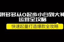拼多多从0起步小白到大神运营全攻略，快速起量打造10W+爆款全攻略！ - 中创网-中创网