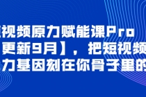 短视频原力赋能课Pro【更新9月】，把短视频能力基因刻在你骨子里的课 - 中创网-中创网