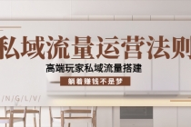 私域流量运营法则，高端玩家私域流量搭建，躺着赚钱不是梦！ - 中创网-中创网