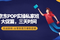 京东POP实操私家班：大促篇，3天时间，实战剖析-从零到百万爆款店铺 - 中创网-中创网