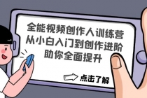 全能视频创作人训练营：从小白入门到创作进阶，助你全面提升 - 中创网-中创网